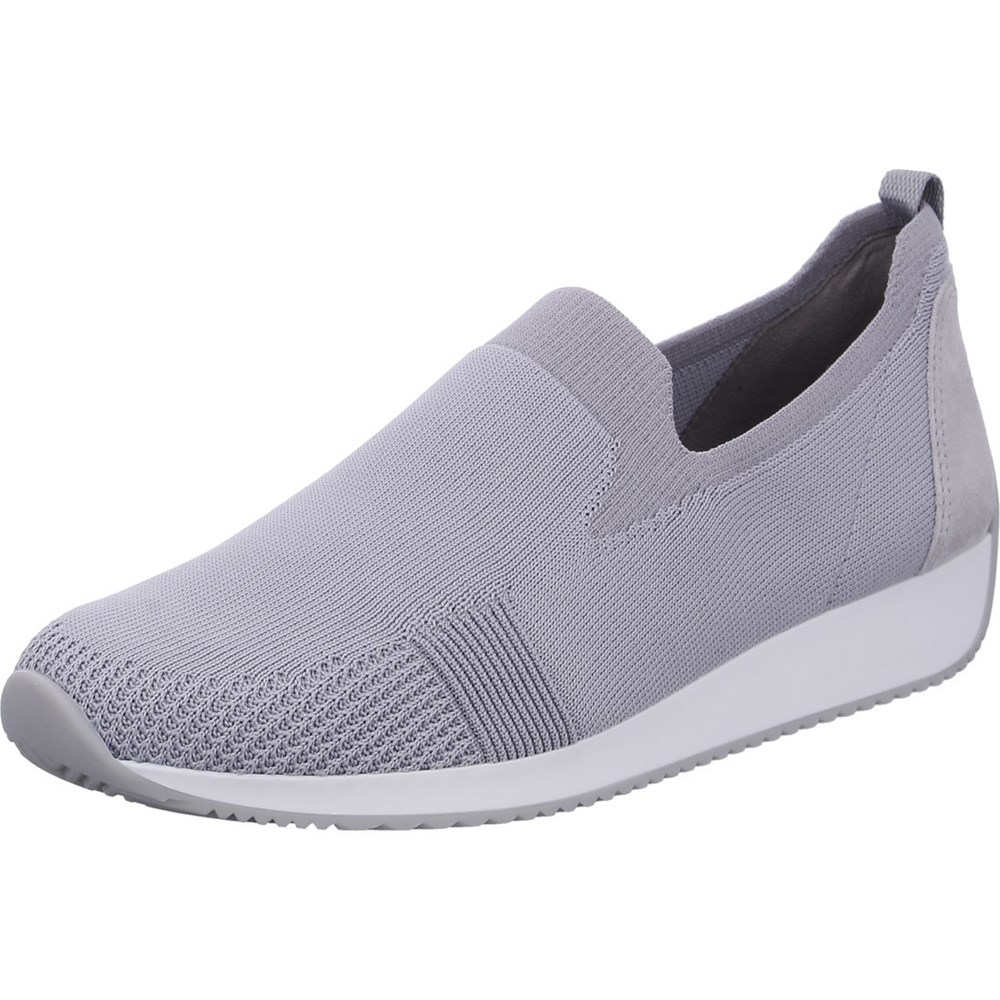 Baskets ARA Slip-ons Lissabon pebble Grise Femme | FMI-73240732