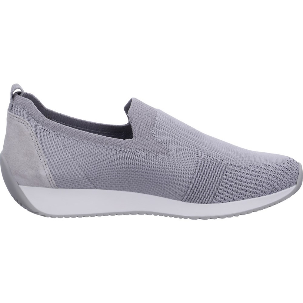 Baskets ARA Slip-ons Lissabon pebble Grise Femme | FMI-73240732