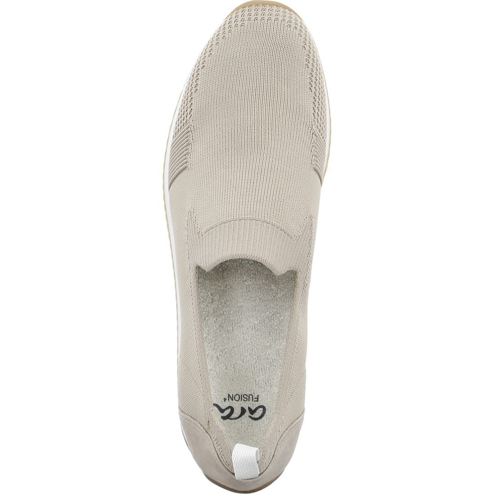 Baskets ARA Slip-ons Lissabon Beige Femme | XOP-72515671