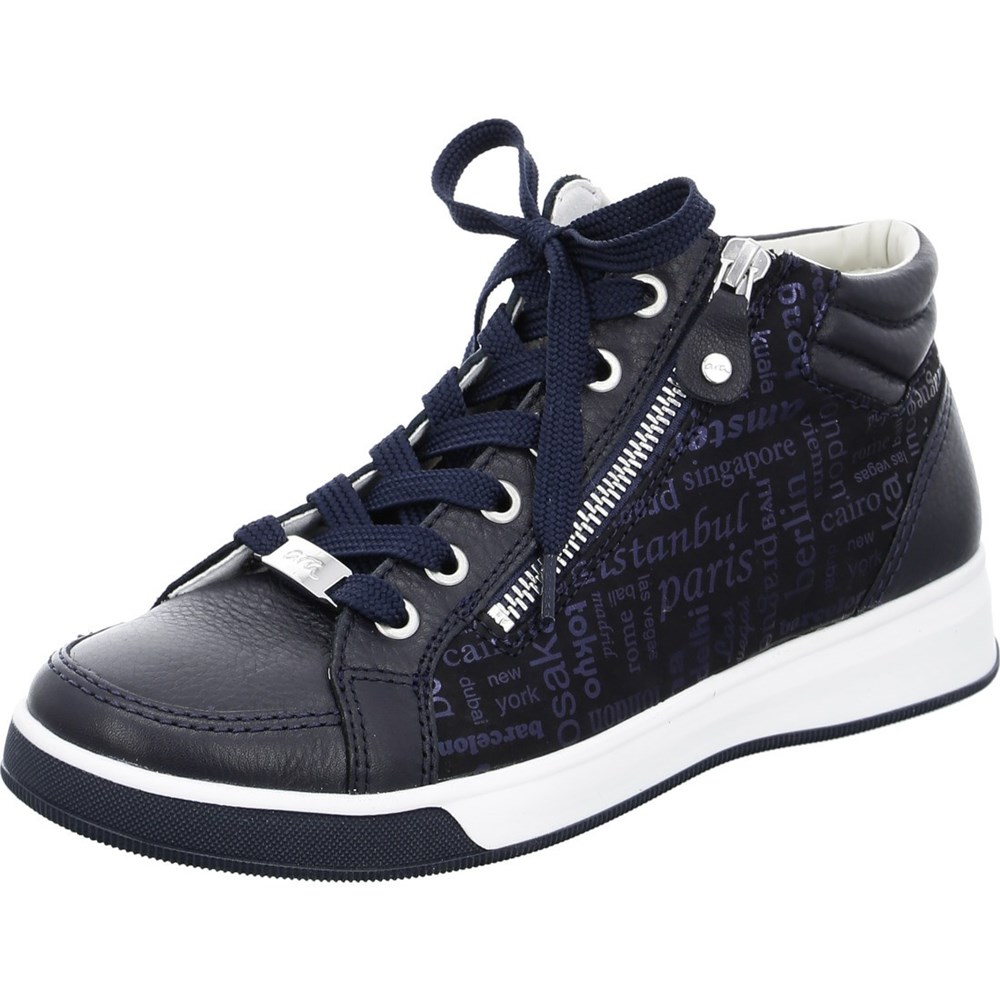 Baskets ARA High top Rom Bleu Femme | AFZ-59181851