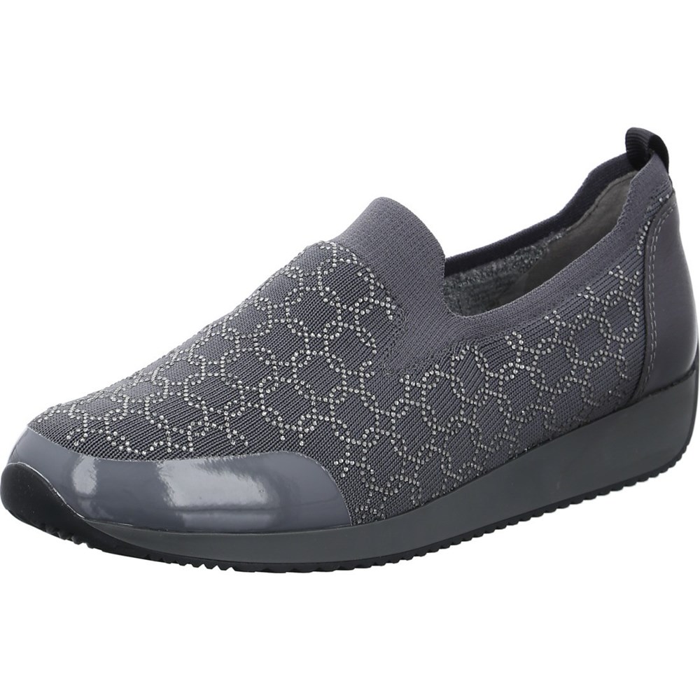 Baskets ARA Slip-ons Lissabon graphit Grise Femme | WDD-20283249