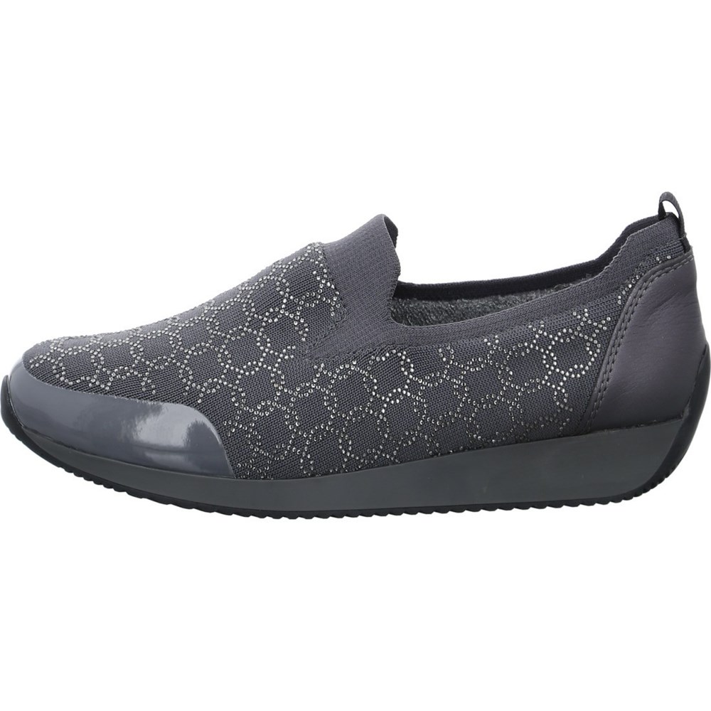 Baskets ARA Slip-ons Lissabon graphit Grise Femme | WDD-20283249