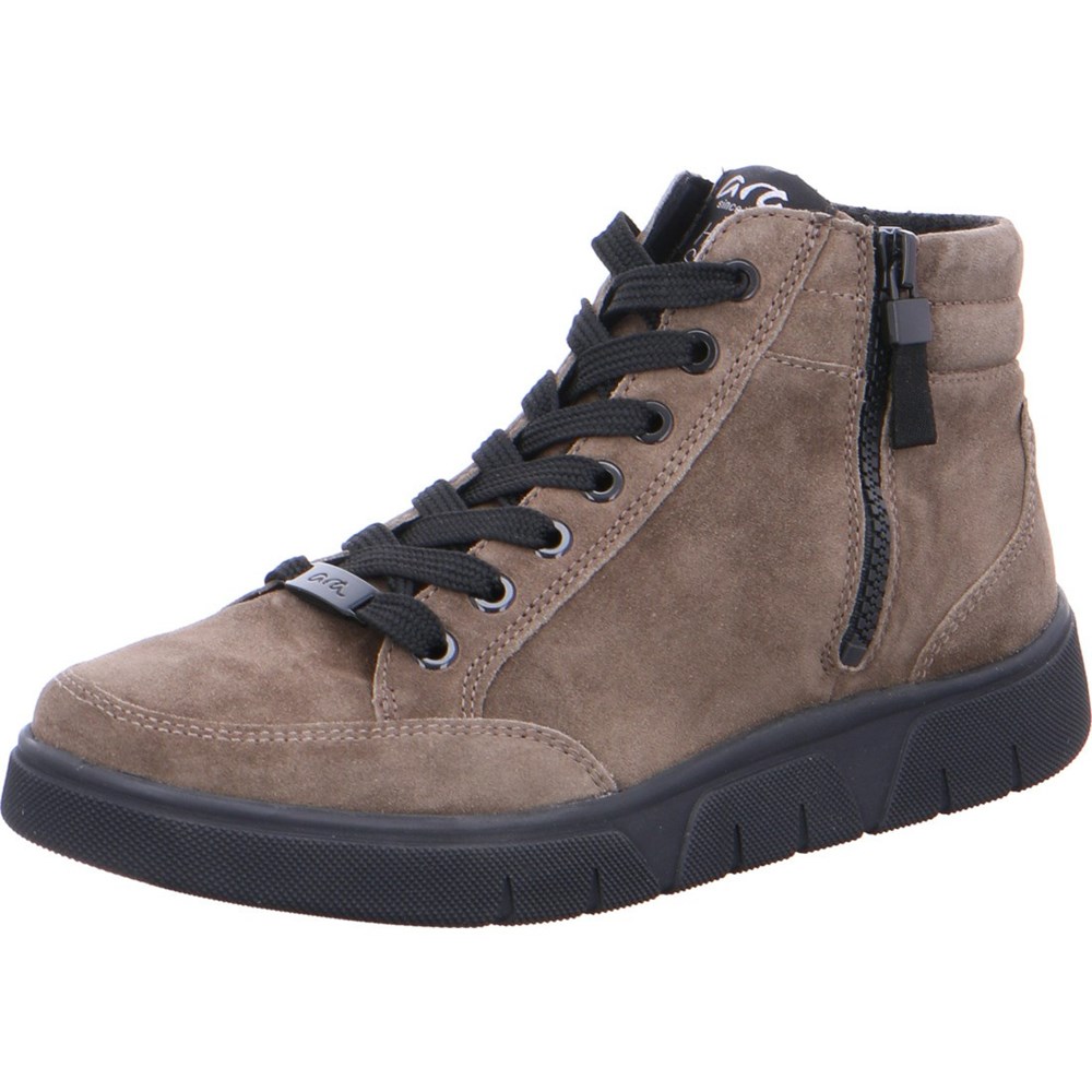 Baskets ARA High top Rom-Sport taiga Grise Femme | FJE-13989995