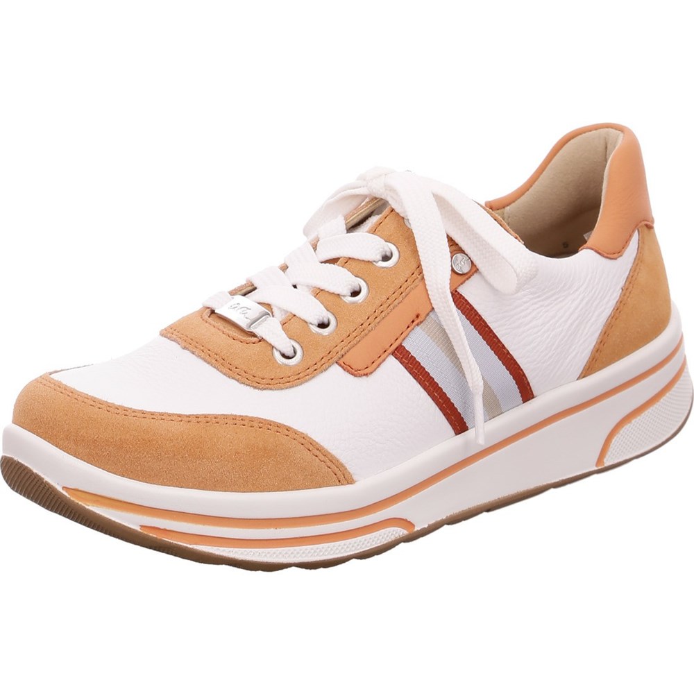 Baskets ARA Sapporo peach Blanche Femme | OBU-14800250