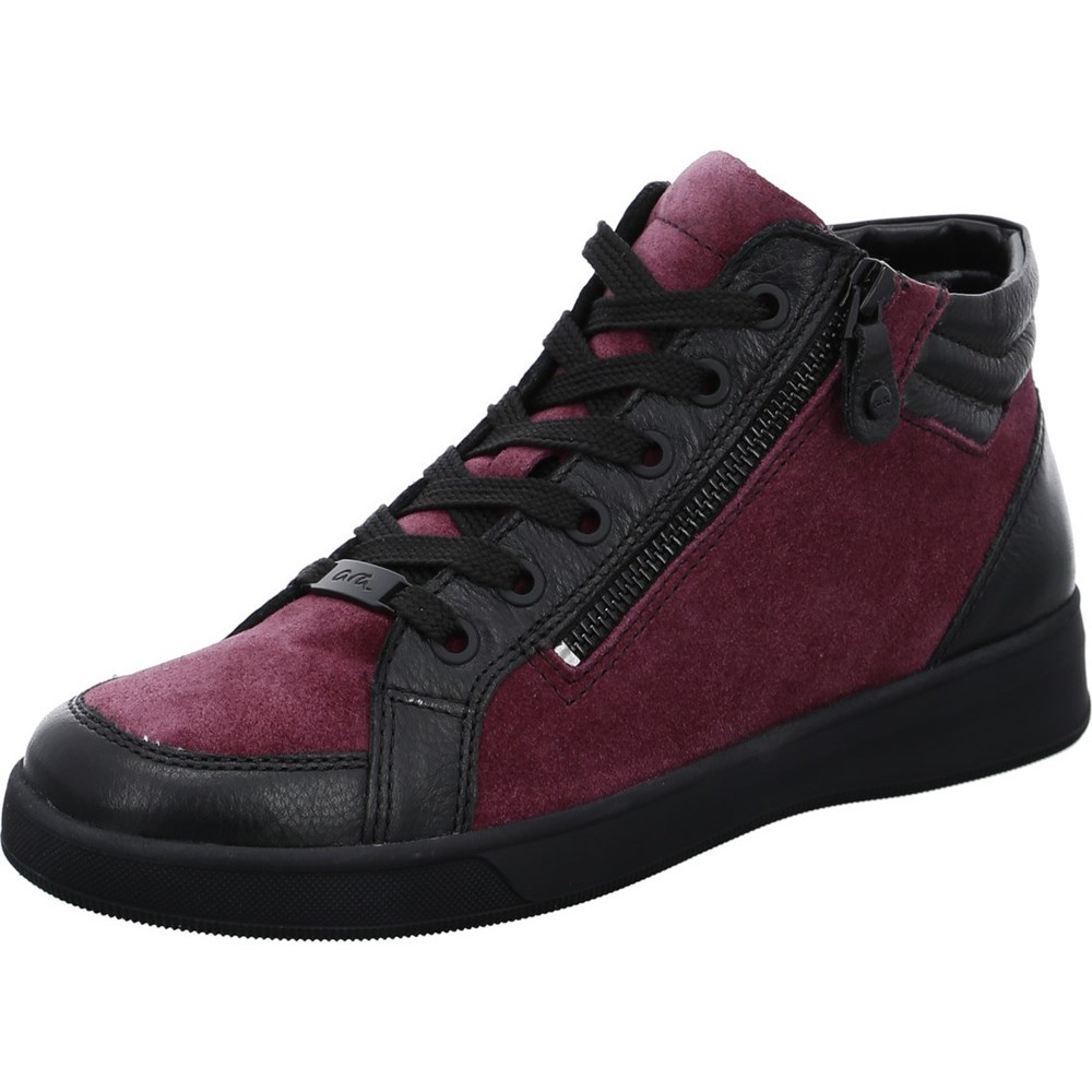 Baskets ARA High top Rom berry Rouge Femme | OIP-13337782