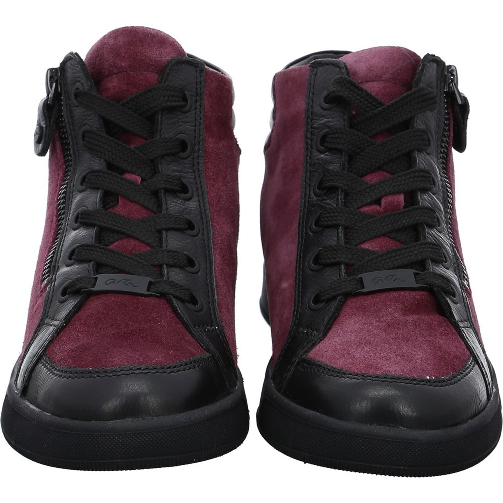 Baskets ARA High top Rom berry Rouge Femme | OIP-13337782