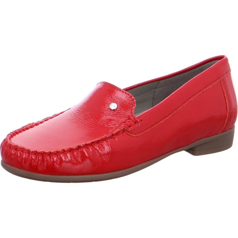 Loafers ARA moccasins Boston Rouge Femme | WWO-40837873