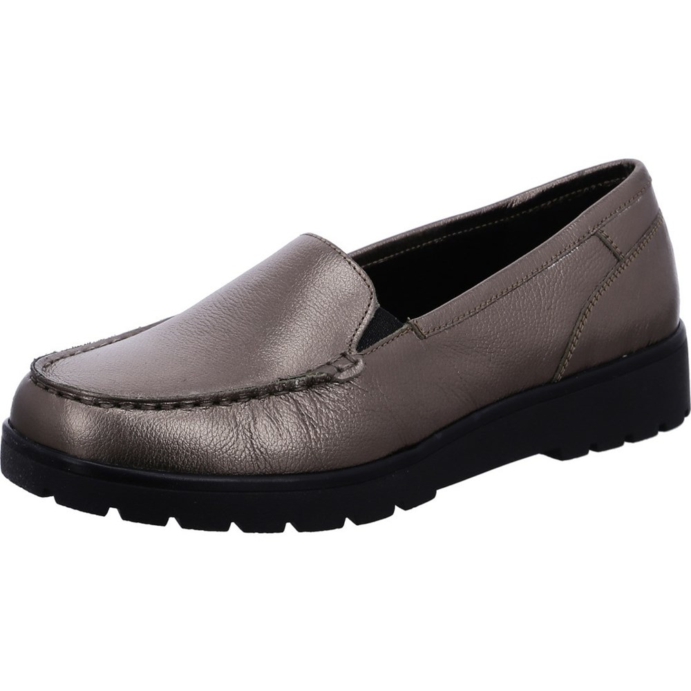 Loafers ARA Slip-ons Dallas taiga Grise Femme | JHK-54208930