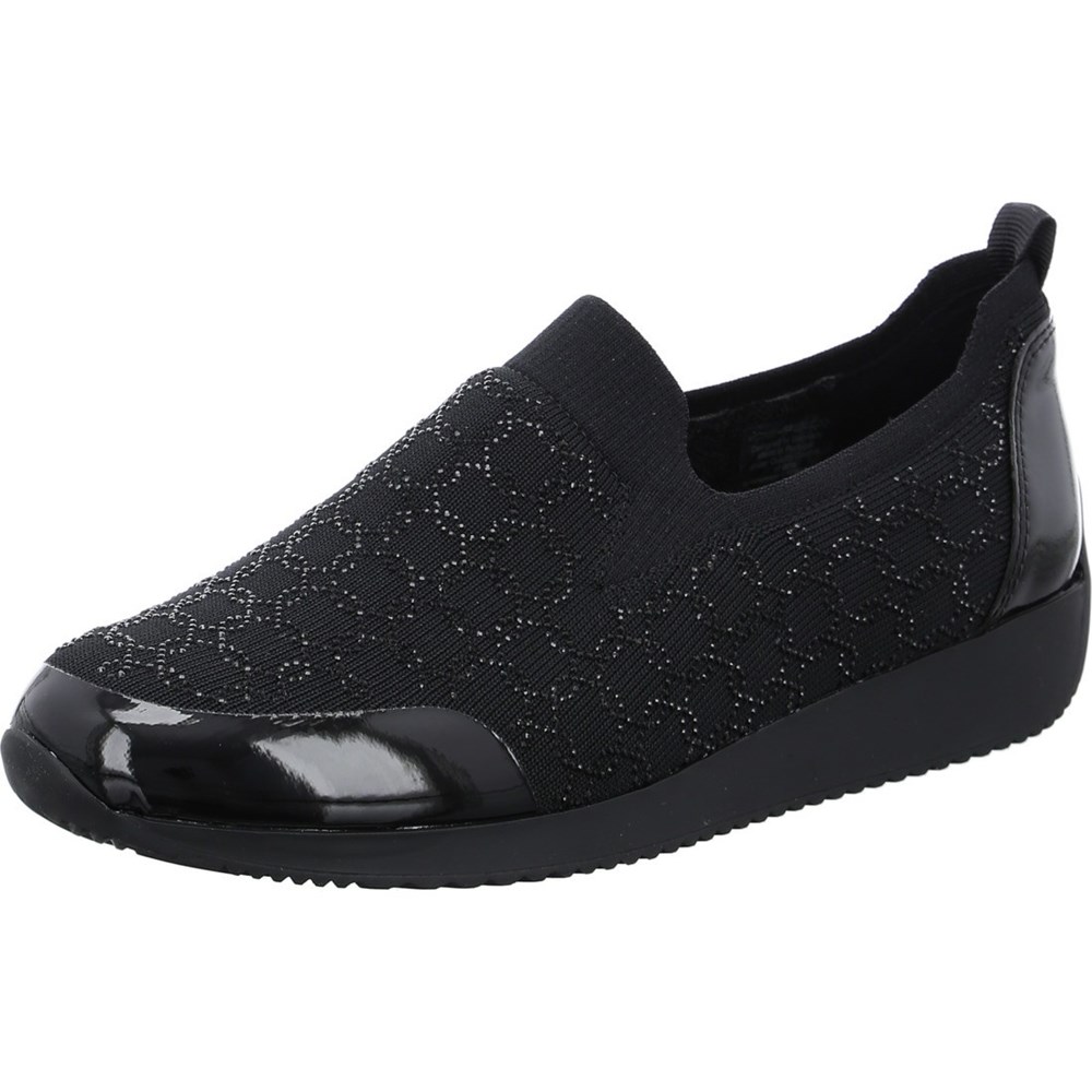 Loafers ARA Slip-ons Lissabon Noir Femme | CAT-12013996