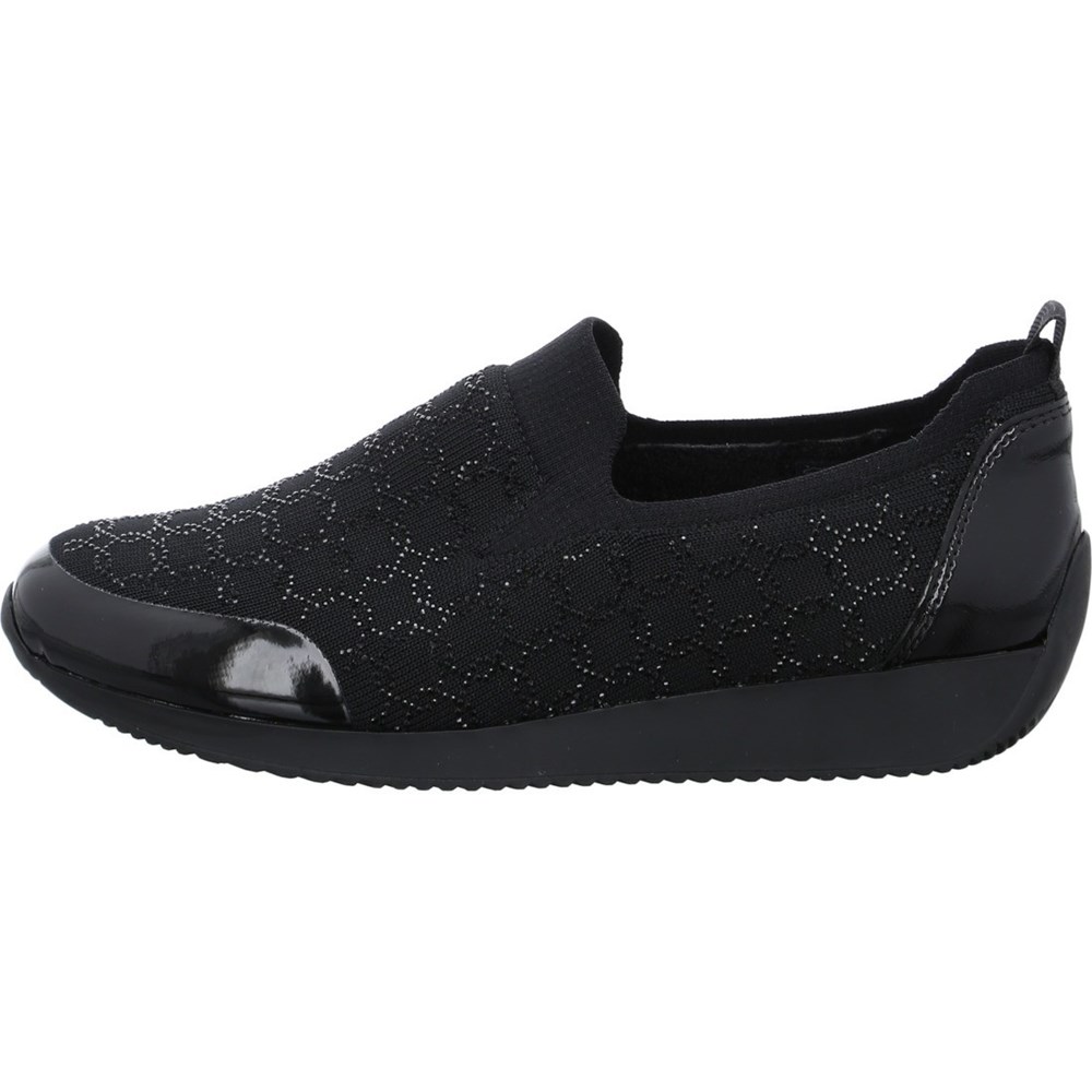 Loafers ARA Slip-ons Lissabon Noir Femme | CAT-12013996