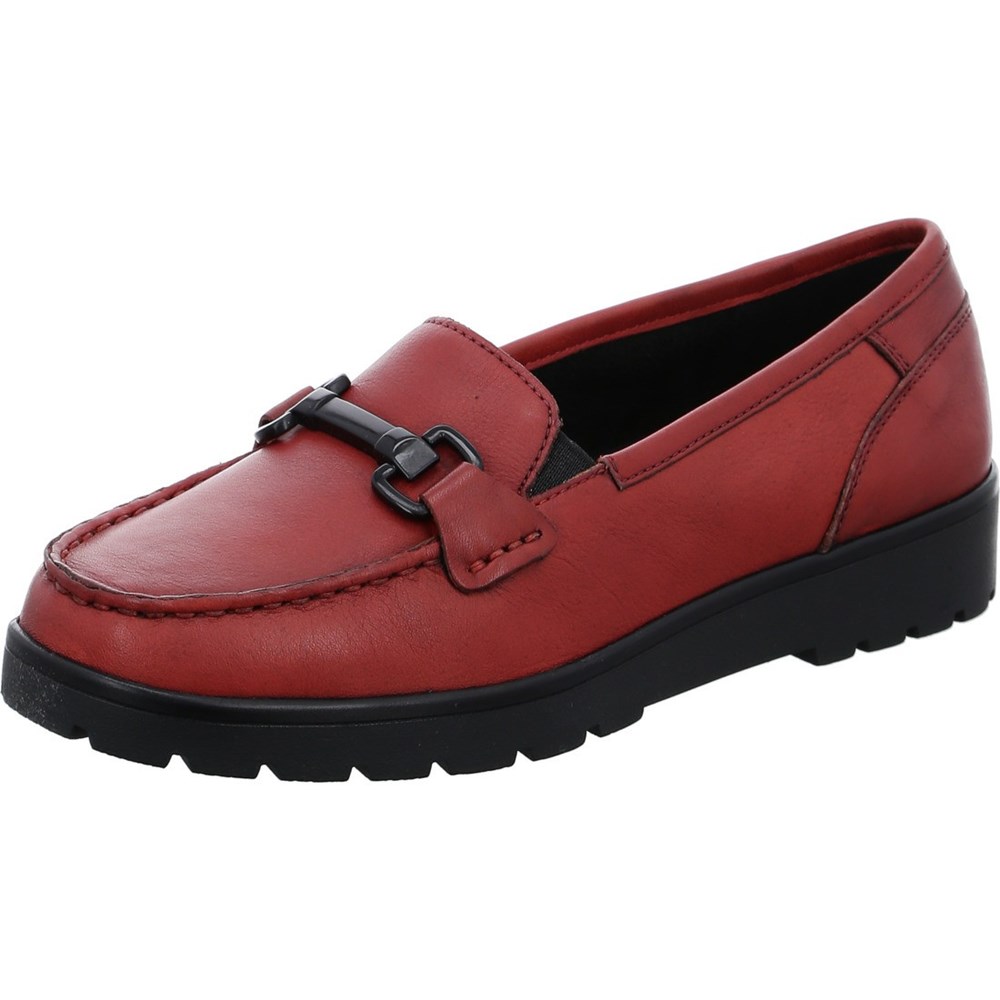 Loafers ARA Slip-ons Dallas Rouge Femme | EQD-66220694