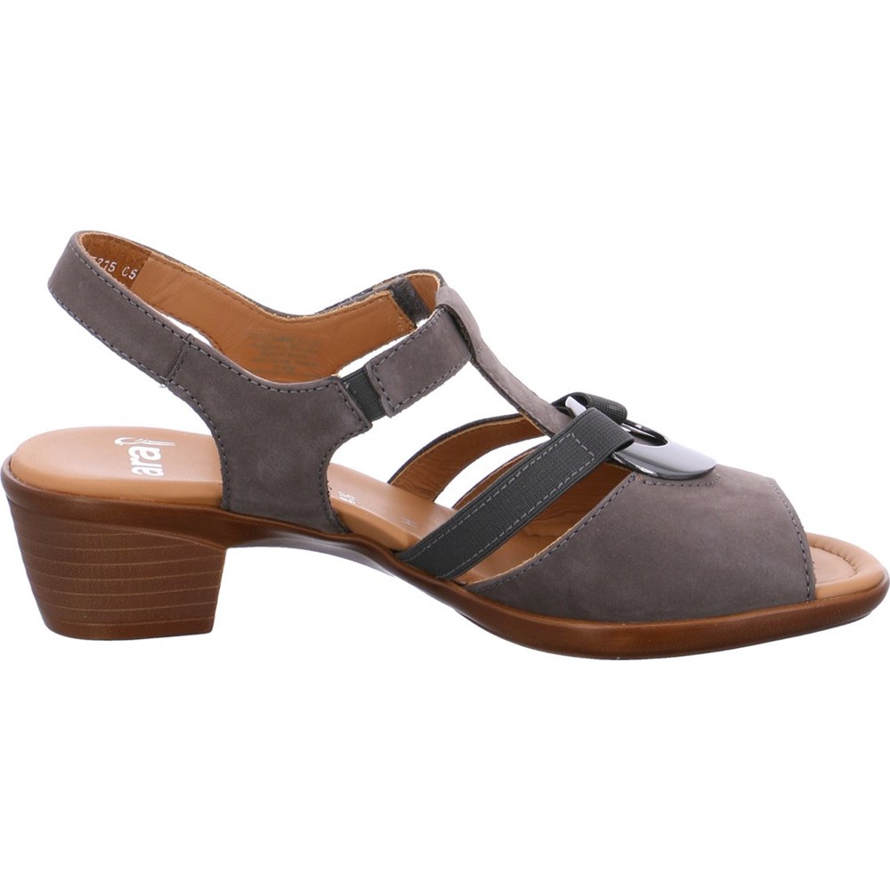 Sandales ARA Heeledals Lugano street Grise Femme | AKD-26151260