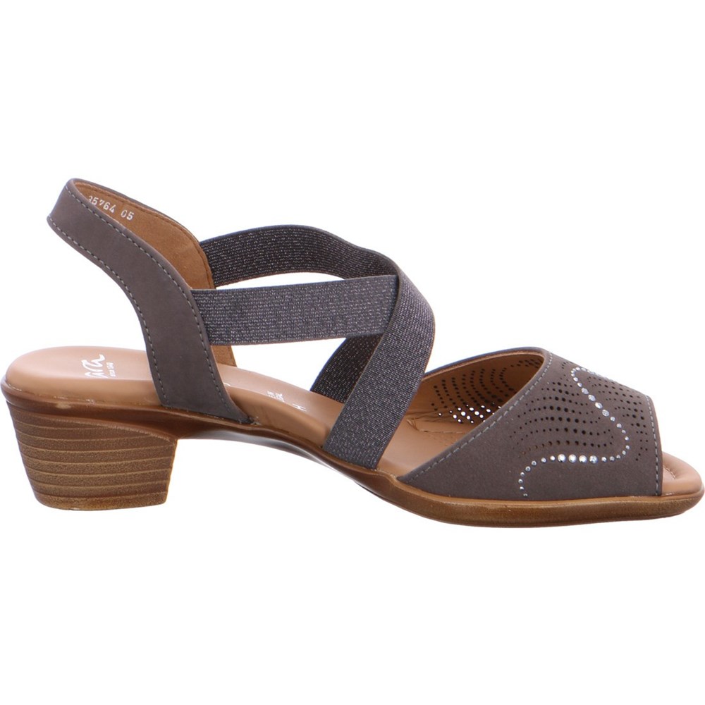 Sandales ARA Heeledals Lugano Grise Femme | JHU-75639966