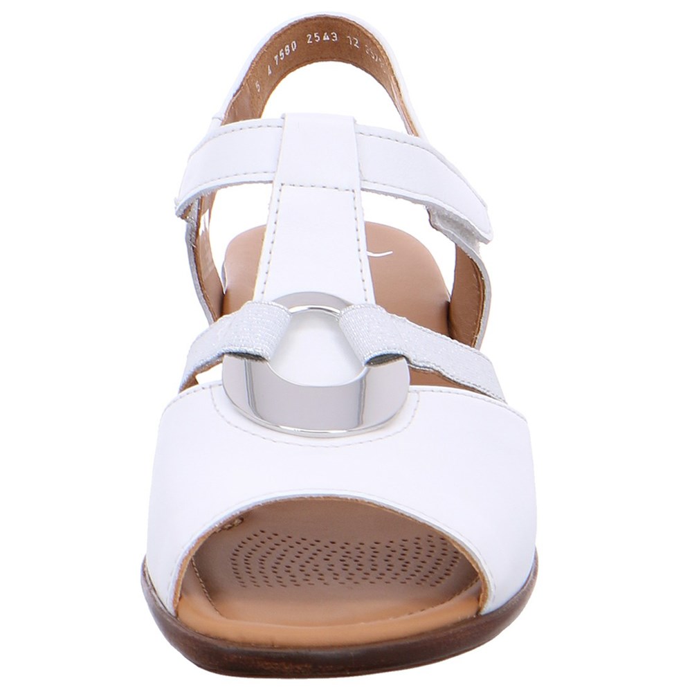 Sandales ARA Heeledals Lugano Blanche Femme | GIG-27042373