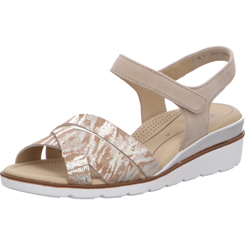 Sandales ARA Lugano Beige Femme | FZU-88852169