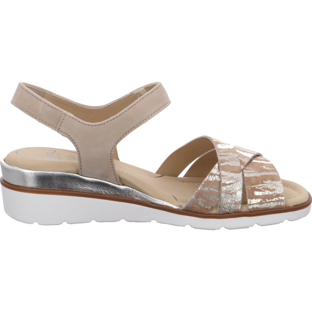 Sandales ARA Lugano Beige Femme | FZU-88852169