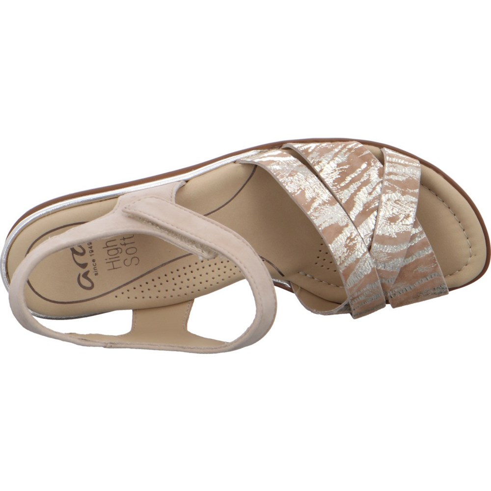 Sandales ARA Lugano Beige Femme | FZU-88852169