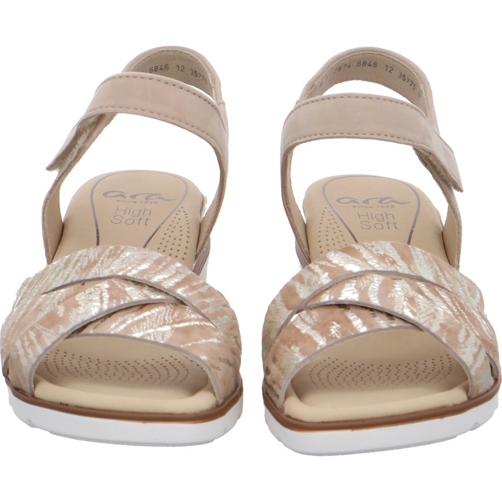 Sandales ARA Lugano Beige Femme | FZU-88852169