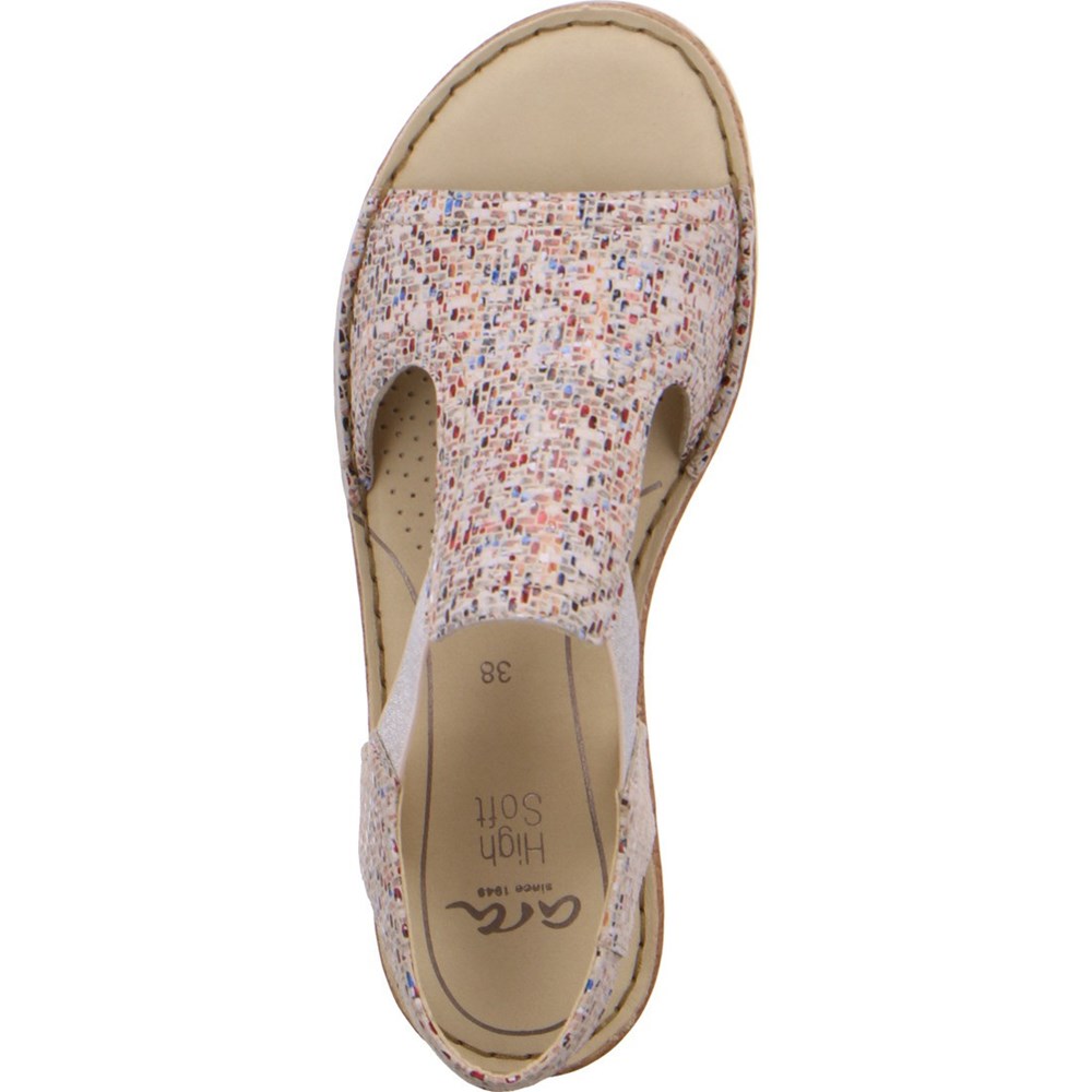 Sandales ARA Positano multicolored Marron Femme | VXO-62480455