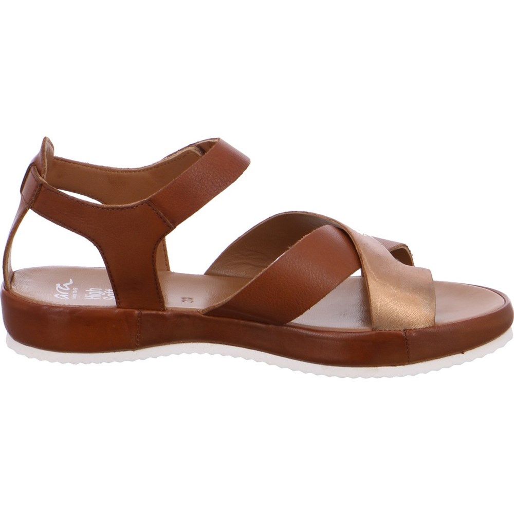 Sandales ARA Dubai cognac Marron Femme | QZD-01111275