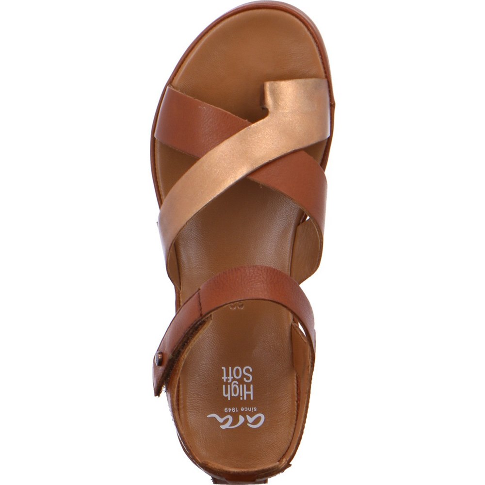 Sandales ARA Dubai cognac Marron Femme | QZD-01111275