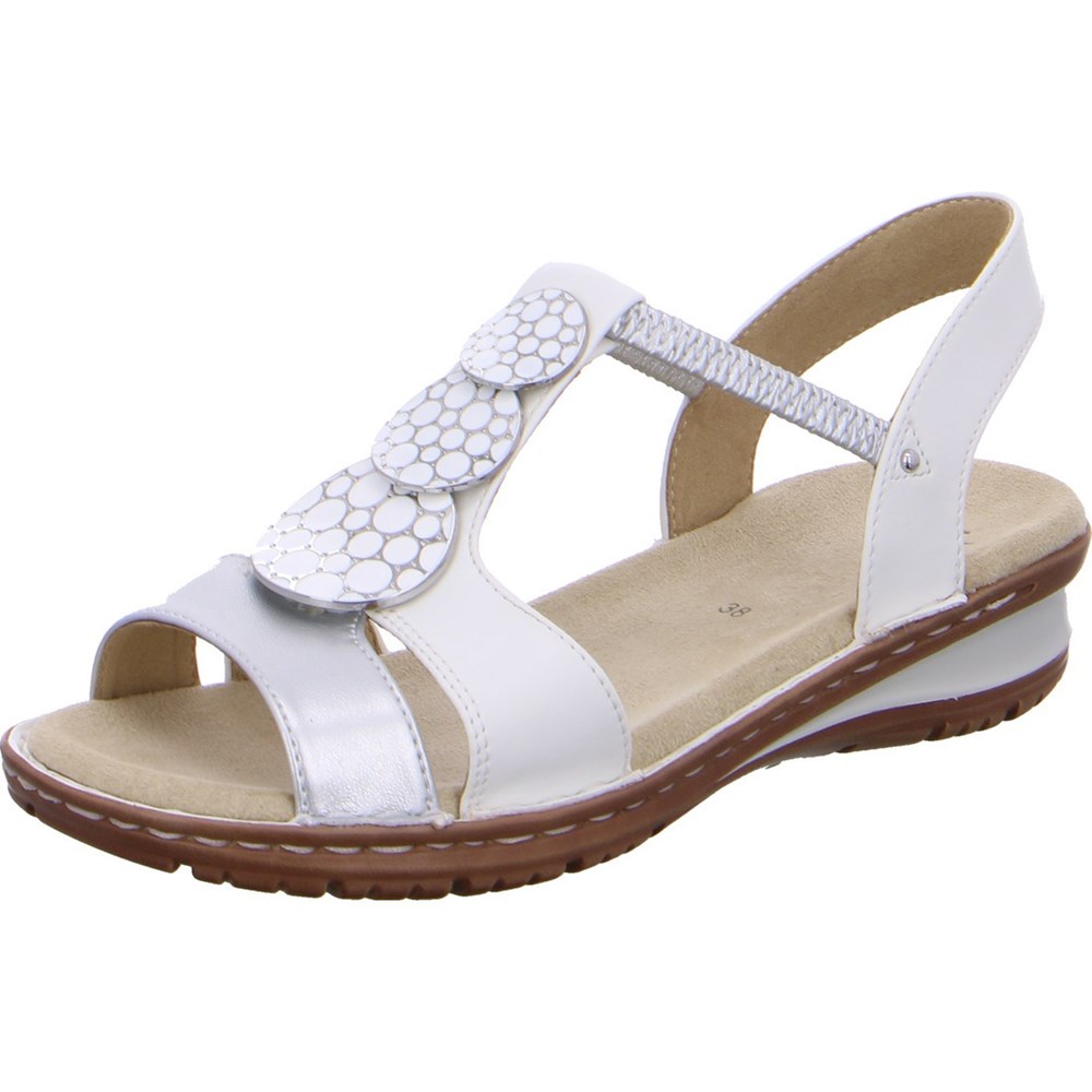 Sandales ARA Hawaii argento Blanche Femme | NJU-57704748