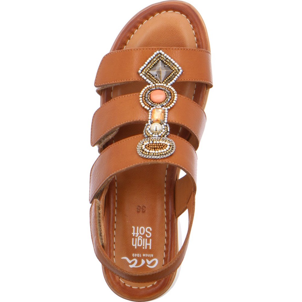 Sandales ARA Wedgeal Kreta cognac Marron Femme | YII-52189560