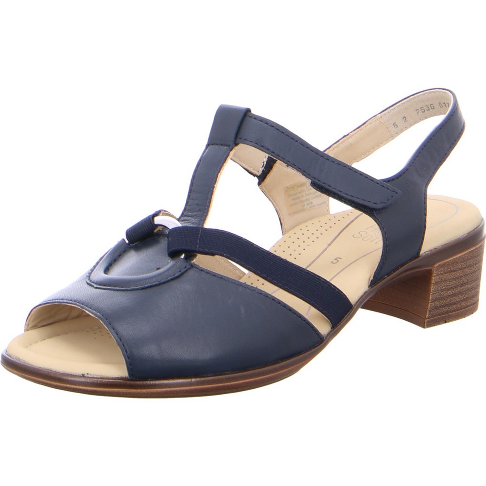 Sandales ARA Lugano Bleu Femme | WGX-86160652