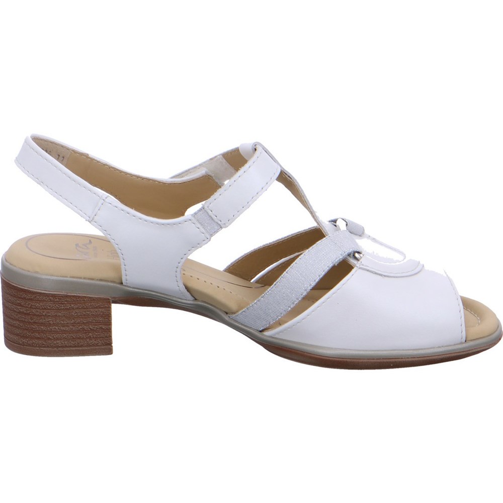 Sandales ARA Heeledals Lugano Blanche Femme | EYE-05216434