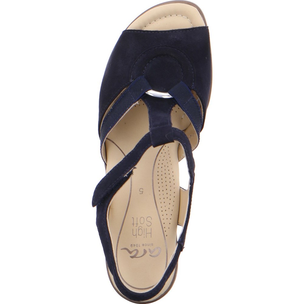 Sandales ARA Heeledals Lugano Bleu Femme | DHL-41892128