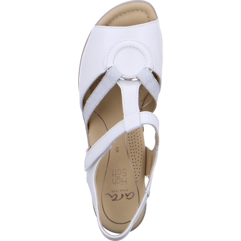 Sandales ARA Heeledals Lugano Blanche Femme | EYE-05216434