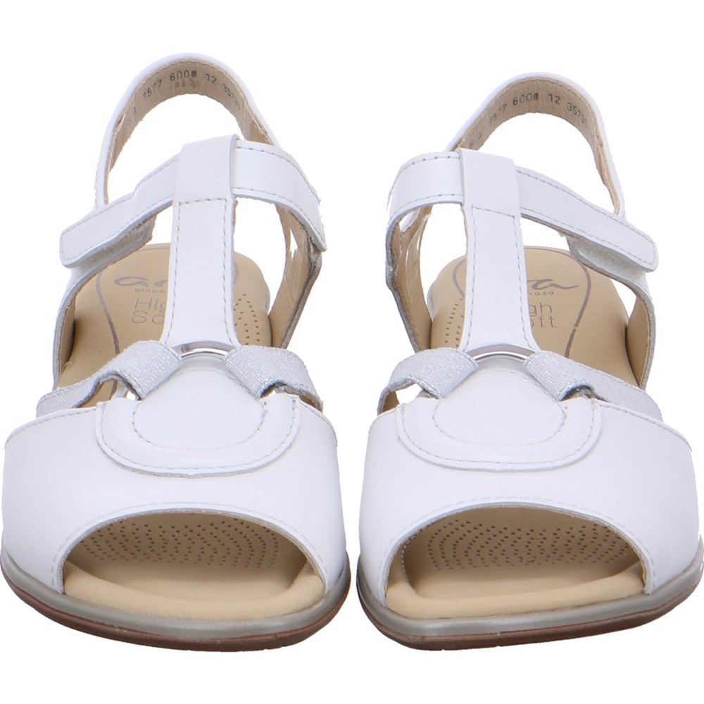 Sandales ARA Heeledals Lugano Blanche Femme | EYE-05216434