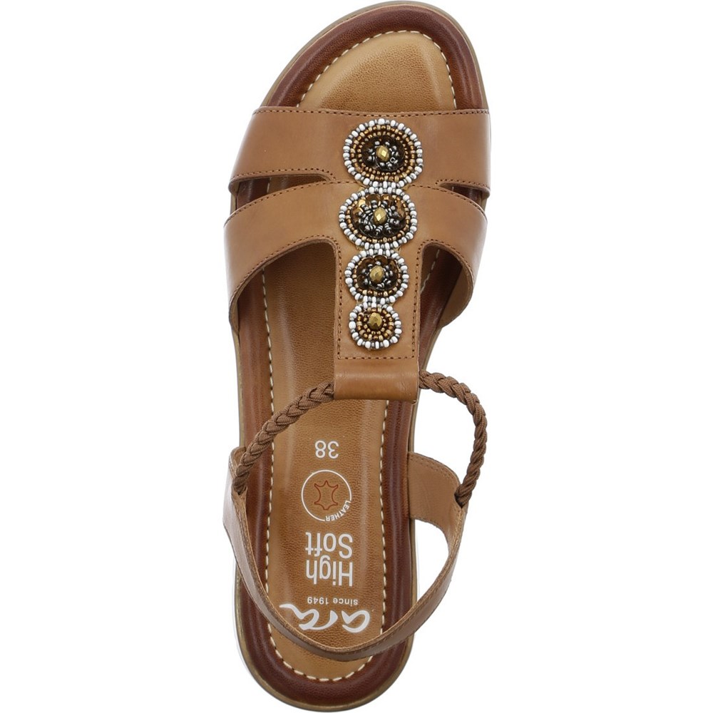 Sandales ARA Kreta cognac Marron Femme | ICM-98745996