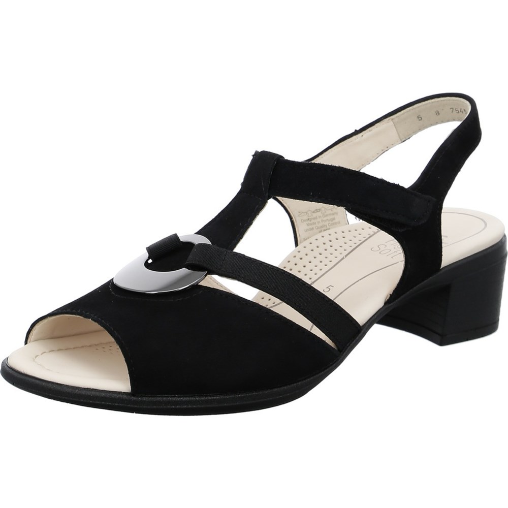 Sandales ARA Lugano Noir Femme | TKT-86448435