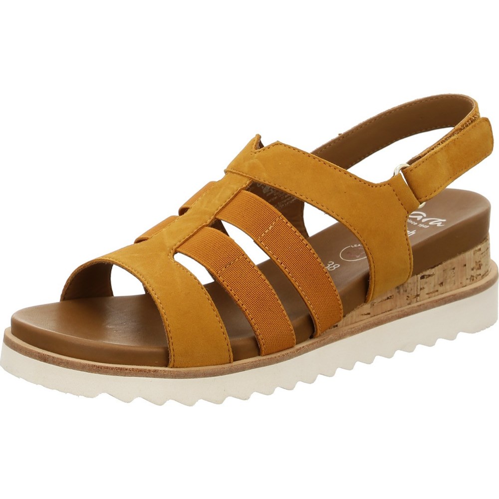 Sandales ARA Valencia ochre Marron Femme | TFE-92473863